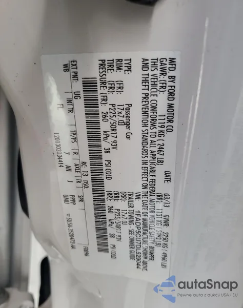 2013 Ford C-Max Premium из США, поврежденный, VIN 1FADP5CU7DL529044